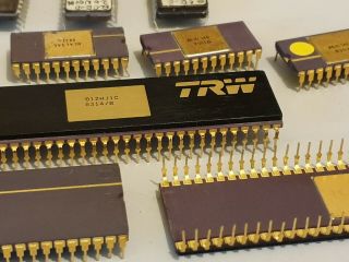 Rare Gold - Purple Ceramic Cpu With 2 Big " Trw " For Collector Or Gold Recovery