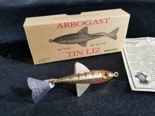 Arbogast 2004 75th Anniversary Tin Liz Fishing Lure Nib Gold 2462/5000