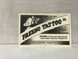 Rare Lyle Tuttle Tattoo Artist Business Card Fresno Ca