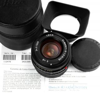 Leica 28mm F/2.  8 Elmarit - R E48 Late & Rare Lens 343. ,  Recent Cla