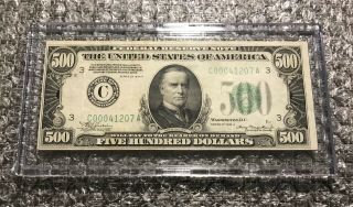 1934a $500 Five Hundred Dollar Federal Reserve Note/bill - Rare Philadelphia Dgs