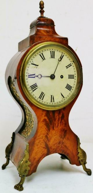 Rare Antique English 8 Day Single Fusee Timepiece Rococo Mantel Bracket Clock