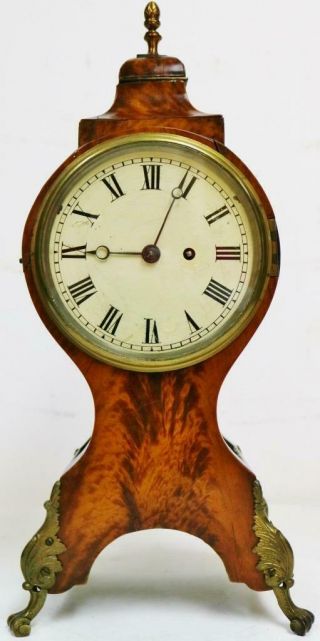 Rare Antique English 8 Day Single Fusee Timepiece Rococo Mantel Bracket Clock 3