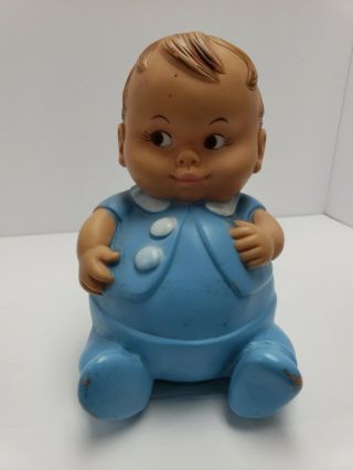 Vintage Uneeda Doll Co Inc 1967 Plum - Pees Baby Blue Rubber Doll Boy