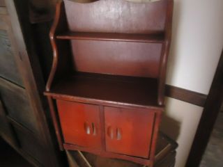 Antique Primitive Wooden Child ' s Stepback Cupboard Old Primitive Child ' s Hutch 2
