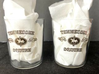 2 Rare Jack Daniels Tennessee Squire Advertising Shot Glass Thin Walled Glasses