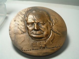 Hard To Find Rare Vintage Authentic Winston Churchill Bronze Medal 50mm