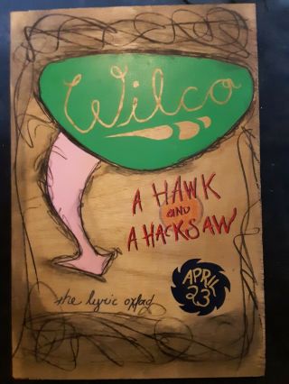 Very Rare Vintage Wilco Show Poster Flyer Lyric Oxford Mississippi 2009