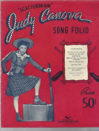 Scatterbrain Vintage 1944 Judy Canova Song Book Very Rare