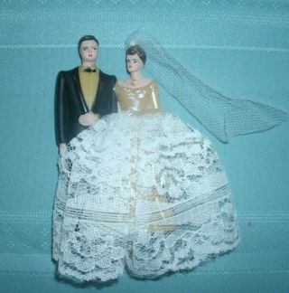 Vintage Bride And Groom Wedding Cake Topper 
