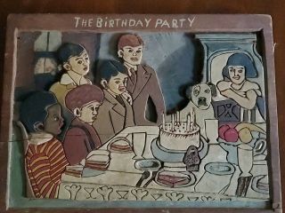 Hand Carved Wooden Our Gang Birthday Party Art Little Rascals Unique Creepy Odd