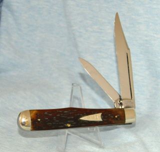 Rare Vintage W R Case & Sons Rogers Bone Cheetah Knife 6211 1/2 1905 - 15