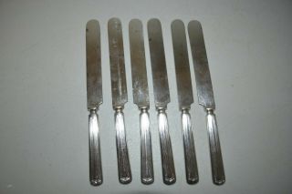 Vintage Set Of 6 Wm A Rogers 1881 Warranted 12 Dwt Flatware Silver Plate Knives