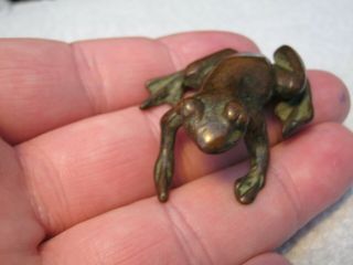 Austrian Design Miniature Lost Wax Cast Bronze Of A Frog