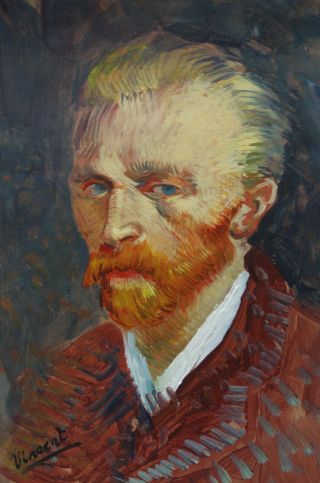 Ultra Rare Self Portrait Painting,  Signed,  Vincent Van Gogh With And Docs.