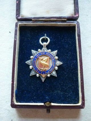 Antique Hallmarked Silver Gold Football Medal Liverpool Senior Squadron C1922