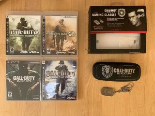 Call Of Duty Colletion Bundle Ps3 With Rare Gunnar Black Ops Glasses