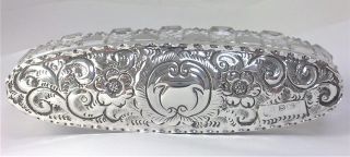 Antique hallmarked Sterling Silver & Cut Glass Dressing Table/Trinket Box – 1910 2