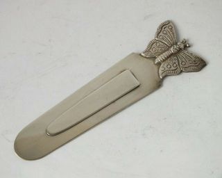 Solid Sterling Silver " Butterfly " Bookmark 1985/ L 8 Cm
