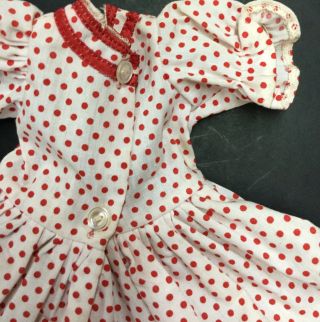 4 Vintage Doll Outfits Shirley Temple Dress? Red White Cotton 3