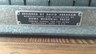 David Abraham Perkins Brailler Howe Memorial Press Rare Rare vintage type 2