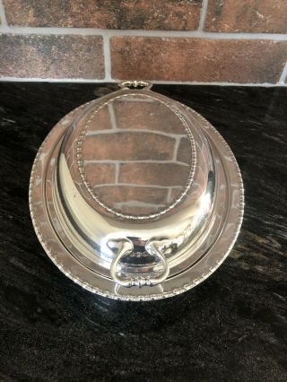 Early Silver Plate Serving Tureen Art Deco Ornate Solid 1.  1kgs