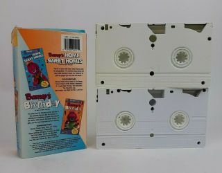 Barney ' s Birthday and Home Sweet Homes Bonus 2 Video Rare Slip Case VHS 3