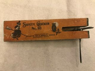 Very Rare Early 1900s Safety Cracker No.  10 Witch Owl Ratchet Noisemaker