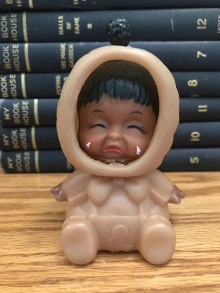 Vintage 3 Face Moody Cuties Hong Kong Rubber Doll Toy Eskimo?