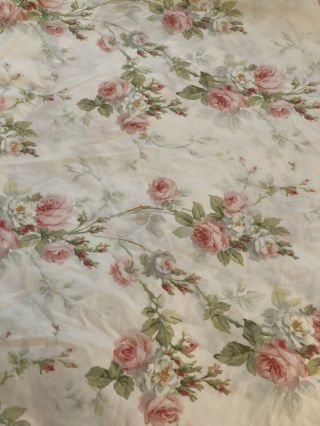 Rare Vintage Ralph Lauren Faye Meadow Way Rose Floral King Flat Sheet Usa Euc