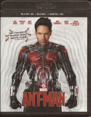 Ant - Man 3d Blu - Ray,  Blu - Ray Combo Rare Oop 3 - D Paul Rudd Antman Marvel 2015