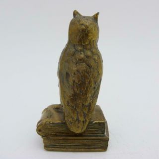 ANTIQUE AUSTRIAN VIENNA BRONZE FIGURE OF AN OWL PERCHED ON BOOKS,  19TH CENTURY 3