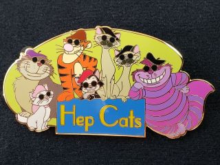 Rare Disney Pin Hep Cats Le 100 Cheshire Marie Figaro Si & Am