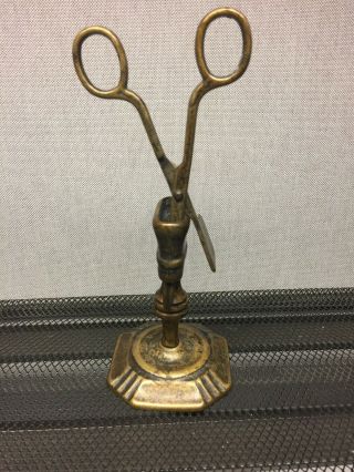 Vintage Brass Candle Snuffer Scissors with Stand Made in Italy Italian Antique 3