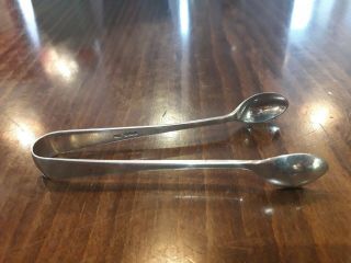 Lovely Antique Solid Sterling Silver Sugar Tongs Sheffield 1934.  24 Grams.