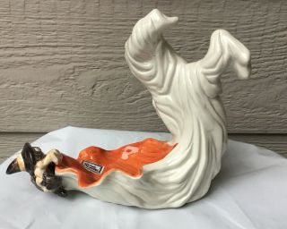 Vintage Fitz & Floyd Halloween RARE Ghost & Witch Spider Candle Holder Dish 3