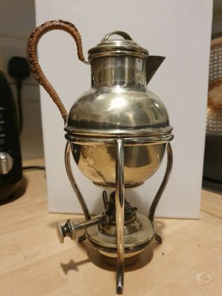 Top Quality Antique Silver Plated English Spirit Kettle Tea Pot Stand Burner