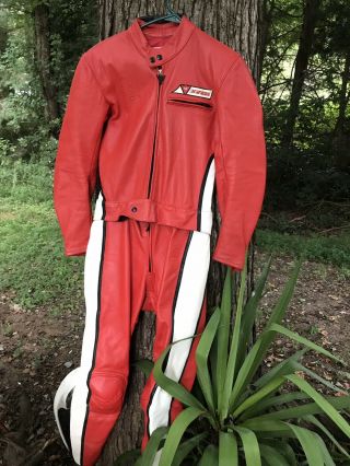 Dainese “kenny Roberts” Rare Vintage 2 Piece Leather Motorcycle Racing Suit