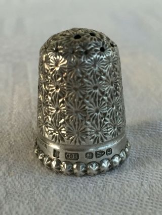 Antique English Sterling Silver Thimble By Charles Horner Hallmarked Chester
