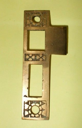 Antique Victorian Eastlake Bronze/brass Door Lock Strike Plate Part