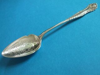 Antique Ornate Silver Hallmarked Jam Preserve Spoon Made By Robert Pringle 1898
