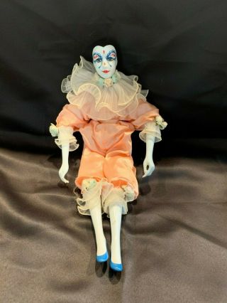 Kim Puppe Vintage Collectible Porcelain Clown Doll W/tag