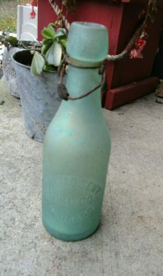 Antique Blob Top Conrad Seipp Brewing Frosted Beer Bottle Chicago Sb&g Co.
