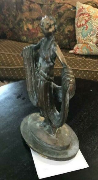 Erte Gala Solid Bronze The 1st Solid Cast Sculpture Art Deco Protype Rare 1 Only
