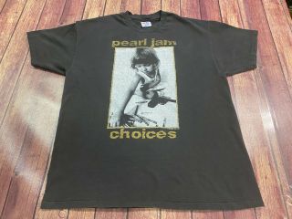 Vintage Pearl Jam Choices 1992 Men’s Black T - Shirt - Xl - Rare