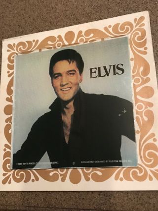 Vintage 1980s Carnival Prize Elvis Antique Mirror In Cardboard Sleeve
