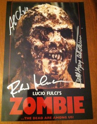 Zombie 1979 Movie Cast Authentic Hand Signed By 3 Photo - Rare Collectable