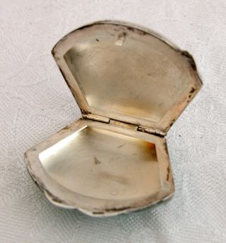 Antique solid silver & enamel purse shaped pill box 3