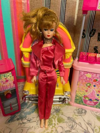 Vintage Barbie Satin ‘n Rose 1611 3 Piece Outfit Pink Satin Pants,  Jacket,  Top