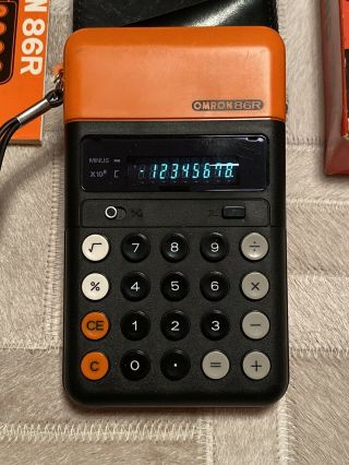 Rare Vintage Omron 86r Calculator In Orange Made In Japan - And It